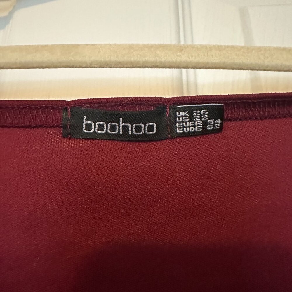 Boohoo Plus Off The Shoulder Wrap Midi Dress 22 - Picture 6 of 8